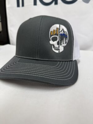 Conflicted - 6 panel Flat Bill Charcoal/White